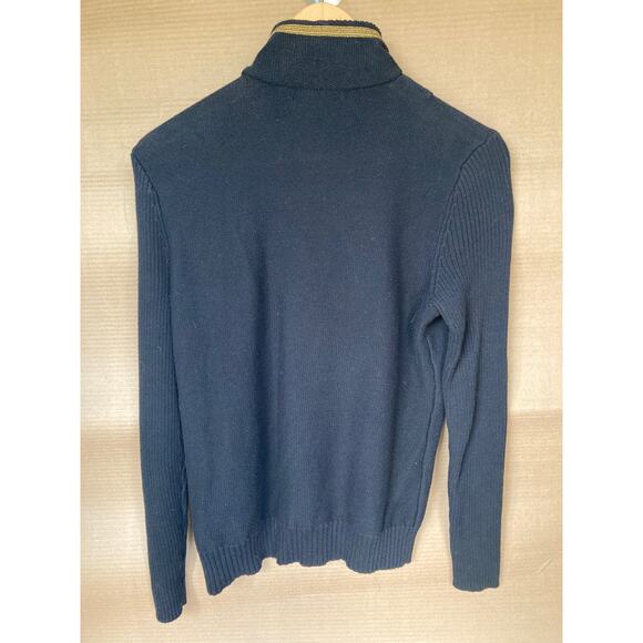 LAUREN RALPH LAUREN dark blue sweater gold buttons and trim sz M military style - Picture 5 of 9